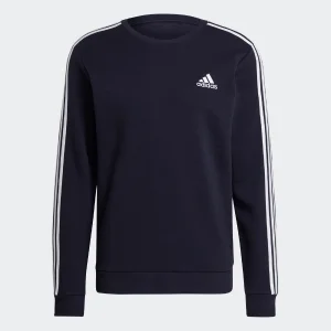 sudadera-adidas-essentials-fleece-3-franjas-azul-hombres