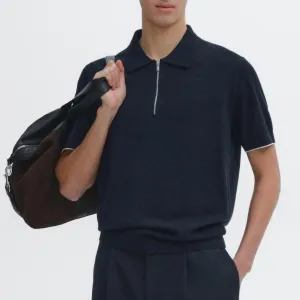 polo-con-cuello-mock-y-zipper-color-azul-marino-massimo-dutti